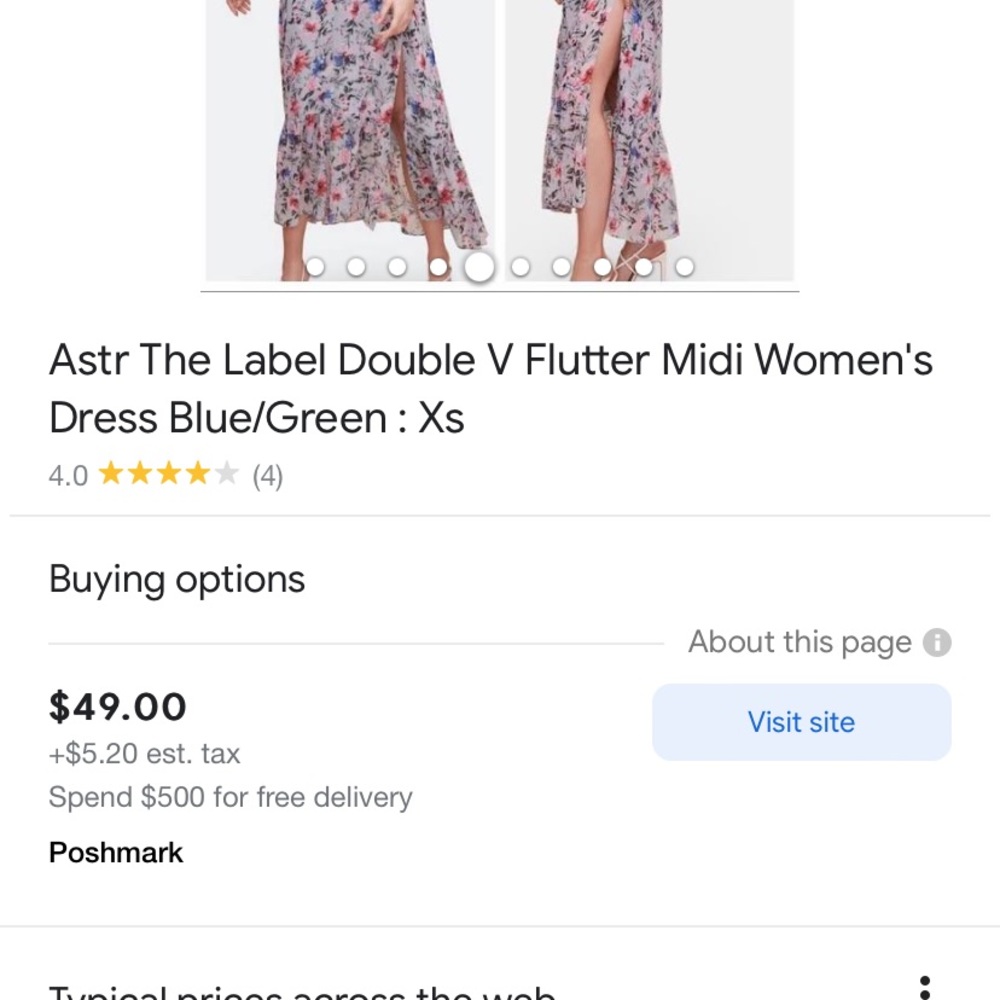 ASTR the Label Double V-Neck Flutter Midi Dress - Picture 7 of 7